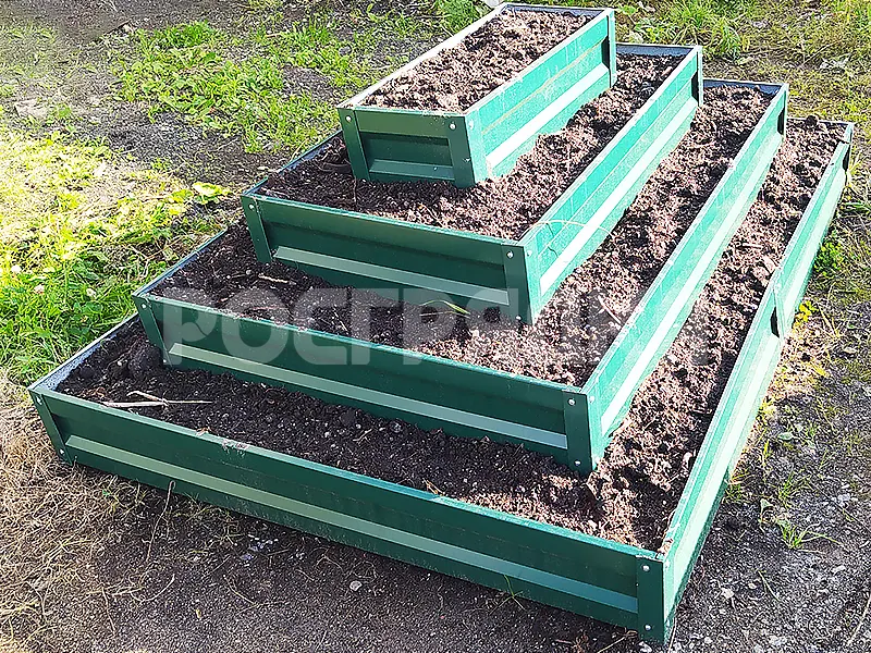 Клумба прямоугольная 4 яруса Клумба прямоугольная 4 яруса зеленая
